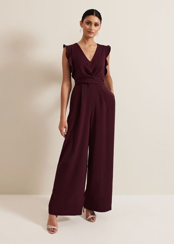 Phase Eight Ayla Jumpsuit Burgundy USA | 5702931-IE